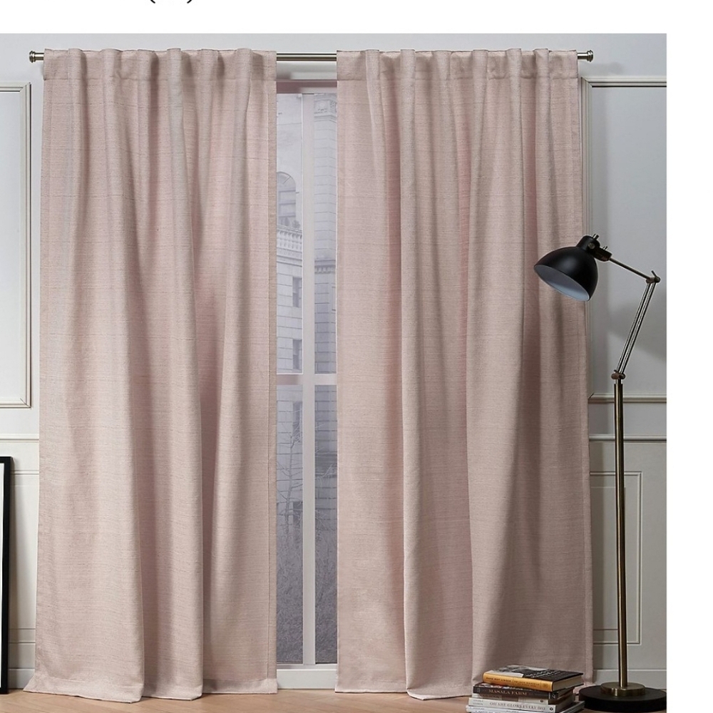 🏆Host Pick! New! Nicole Miller NY Set of 2 Pink mauve textured window drapes